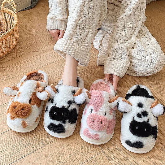 Cozy Cow Plush Slippers